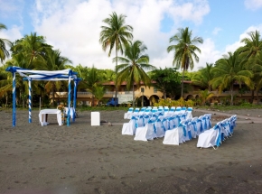 A wedding photo at The Delfin Beachfront Resort, Playa Bejuco, Costa Rica